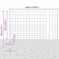 Ограда и колче Сребрист 1,5 x 50 m Стомана
