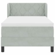 Легло с пружинирана основа Светлосиво 90 x 200 cm Кадифе