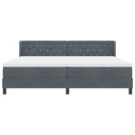 Легло с пружинирана основа Тъмен сив 200 x 200 cm Полиестер