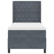 Легло с LED бокс пружина и матрак Тъмносив 100 x 200 cm Кадифе