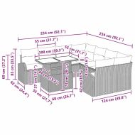 Градински Софа Комплект със съхранение 9 pcs Бежово полиратан