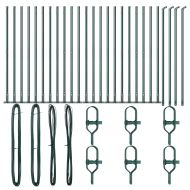 Стълб за ограда. Друг 26 pcs Сив 3,2 x 3,2 x 110 см Стомана