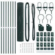 Оградa с колчета Зелен 1.6 x 10 m Стомана