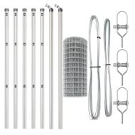 Оградa с колчета Сребрист 0.8 x 25 m Стомана