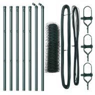 Оградa с колчета Зелен 0.8 x 10 m Покрит със PVC стомана