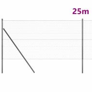 Оградa с колчета Сив 1 x 25 m Покрит със PVC стомана