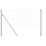 Оградa с колчета Сребрист 0.6 x 10 м Покрит със PVC стомана