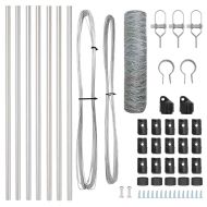 Оградa с колчета Сребрист 0.6 x 10 м Покрит със PVC стомана