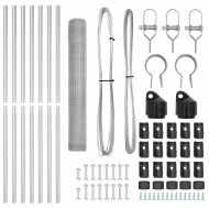 Стълб за ограда. Сребрист 10 x 1,4 м (13 мм мрежа) Стомана