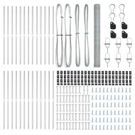 Оградa с колчета Сребрист 1.5 x 50 m Покрит със PVC стомана