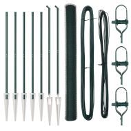 Оградa с колчета Зелен 1.5 x 10 m Покрит със PVC стомана