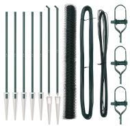 Оградa с колчета Зелен 1.6 x 10 m Покрит със PVC стомана