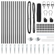 Оградa с колчета Сив 1 x 25 m Покрит със PVC стомана