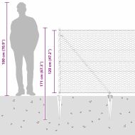 Оградa с колчета Сив 1.2 x 50 m Покрит със PVC стомана