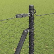 Оградa с колчета Сив 1.6 x 10 m Покрит със PVC стомана