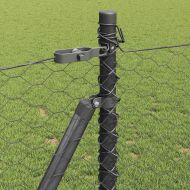 Оградa с колчета Сив 1 x 100 m Покрит със PVC стомана