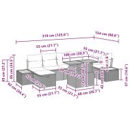 Градински Софа Комплект с възглавница 8 pcs Бежово Полиратан