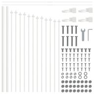 Градска ограда Бяло 340 x 75 см Прахово боядисана стомана