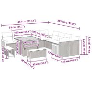 Градински Софа Комплект 13 pcs бежово и светлосиво