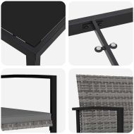 Комплект за хранене в градината 7 pcs Сив Полиратан