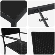 Комплект за хранене в градината 3 pcs Черно полиратан