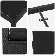 Комплект за хранене в градината 7 pcs Черно полиратан