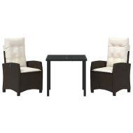 Комплект за хранене в градината 3 pcs Кафяво полиратан