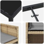 Комплект за хранене в градината 5 pcs Бежово полиратан