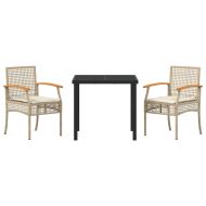 Комплект за хранене в градината 3 pcs Бежово полиратан