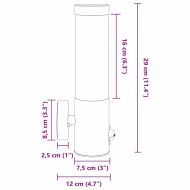 Външна стенна лампа Сребрист 12 x 7.5 x 29 см