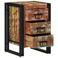 Нощен шкаф Многоцветен 40 x 35 x 50 см регенерирано дърво масив