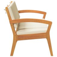 Градинска пейка с възглавница Кафяво Масивна акациева дървесина