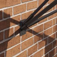 Держател за флагово стълбче Черно 10.5 x 7.5 см Стомана