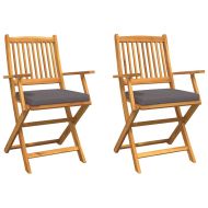 Сгъваем стол с възглавница 2 pcs Сив 49 x 57.5 x 92см