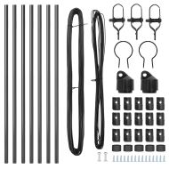 Оградни стълбове 7 pcs Сив Ø32mm 100 см Поцинкована стомана