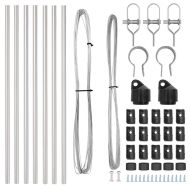 Оградни стълбове 7 pcs Сребрист Ø32mm 120 см