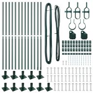 Оградни стълбове 13 pcs Зелен Ø32mm 150 см Поцинкована стомана