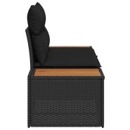 Градински диван Черно 184 x 62 x 85см полиратан