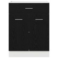 Шкаф с чекмедже с чекмедже Riga Черен дъб 60 x 46 x 81,5 см