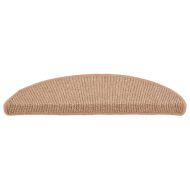 Изтривалки за стълби, 15 бр., 65x21x4 см, светлокафяви, полукръгли, големи