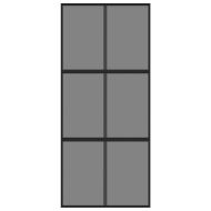 Плъзгаща се врата, черна, 90x205 см, закалено стъкло и алуминий