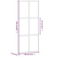 Плъзгаща се врата, черна, 90x205 см, закалено стъкло и алуминий
