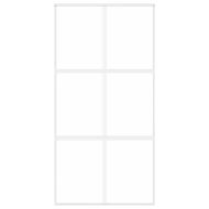 Плъзгаща се врата бяла 102,5x205 см закалено стъкло и алуминий