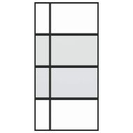 Плъзгаща се врата черна 102,5x205 см закалено стъкло и алуминий