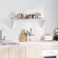 Стенен рафт, 100x30x31 см, сребрист, неръждаема стомана
