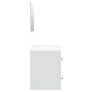 Шкаф за мивка с вградена мивка, бял, инженерно дърво