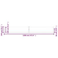 Прибираща се дворна странична тента, 140x1200 см, кремава