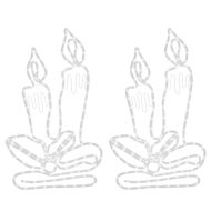 Коледни фигури свещи със 144 светодиода, 2 бр, 70x42 см