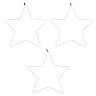 Коледни фигури звезди с 48 светодиода 3 бр топло бяло 56 см