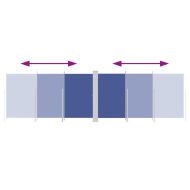 Прибираща се странична тента, синя, 180х600 см